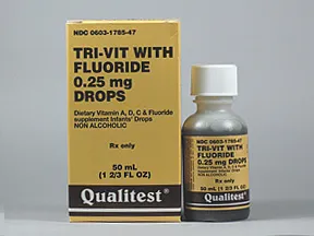 Tri-Vitamin With Fluoride 0.25 mg fluoride (0.55 mg)/mL oral drops