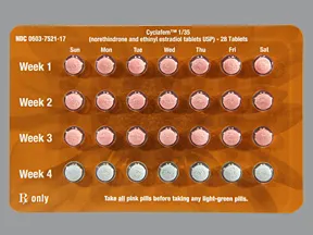 Cyclafem 1/35 (28) 1 mg-35 mcg tablet