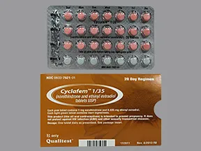 Cyclafem 1/35 (28) 1 mg-35 mcg tablet
