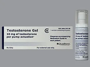 testosterone 10 mg/0.5 gram/actuation transdermal gel pump