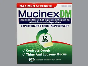 Mucinex DM 60 mg-1,200 mg tablet,extended release 12 hr