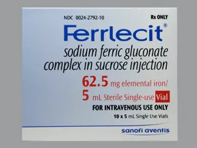 Ferrlecit 62.5 mg/5 mL intravenous solution