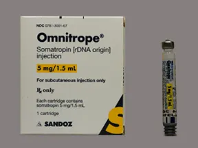 Omnitrope 5 mg/1.5 mL (3.3 mg/mL) subcutaneous cartridge