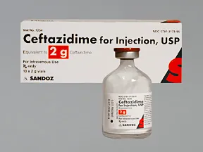 ceftazidime 2 gram solution for injection