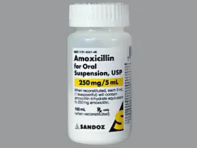 amoxicillin 250 mg/5 mL oral suspension