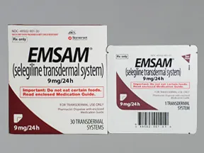 Emsam 9 mg/24 hr transdermal 24 hour patch