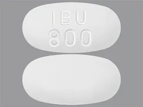 This medicine is a white, oblong, film-coated, tablet imprinted with "IBU  800".