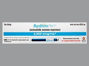 Bynfezia 2,500 mcg/mL subcutaneous pen injector