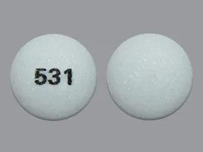 This medicine is a white, round, coated, tablet imprinted with "531".