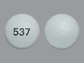 This medicine is a white, round, coated, tablet imprinted with "537".