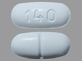 This medicine is a white, oblong, scored, tablet imprinted with "140".