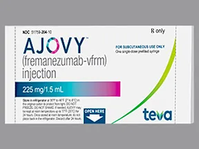 Ajovy Syringe 225 mg/1.5 mL subcutaneous