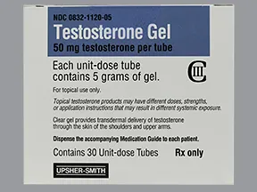 testosterone 50 mg/5 gram (1 %) transdermal gel