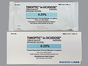 Timoptic Ocudose (PF) 0.25 % eye drops in a dropperette