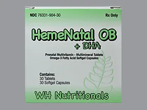 HemeNatal OB + DHA 28 mg iron-6 mg iron-1 mg oral pack
