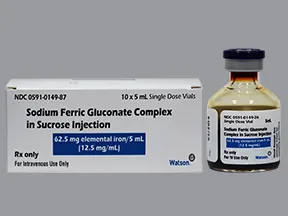 sodium ferric gluconate complex in sucrose 62.5 mg/5 mL intravenous