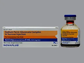 sodium ferric gluconate complex in sucrose 62.5 mg/5 mL intravenous