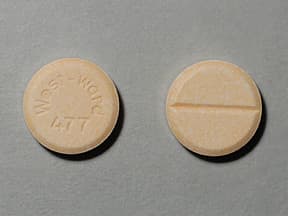This medicine is a peach, round, scored, tablet imprinted with "West-ward  477".