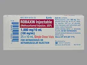 Robaxin 100 mg/mL injection solution