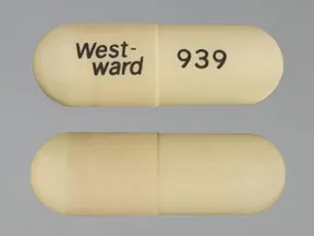 This medicine is a ivory, oblong, capsule imprinted with "West-  ward" and "939".