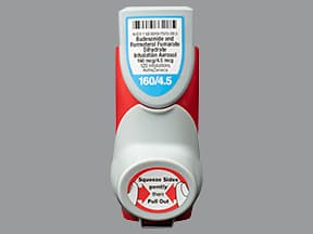 budesonide-formoterol HFA 160 mcg-4.5 mcg/actuation aerosol inhaler
