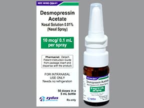 desmopressin 10 mcg/spray (0.1 mL) nasal spray (non-refrigerated)