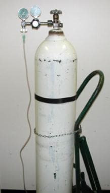 An oxygen tank with a ready supply of oxygen is gi