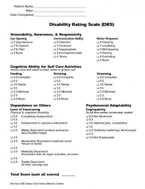 Disability Rating Scale (DRS). 