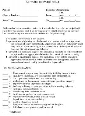 Agitated Behavior Scale, developed by John D Corri