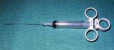 Needle and syringe. 