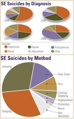 Sentinel event (SE) suicides by diagnosis and meth