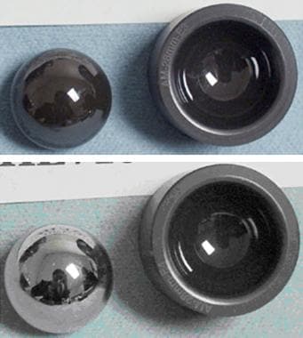 Silicon nitride bearings before (top) and after (b