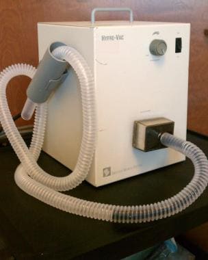 An evacuator such as the one shown, may be used to