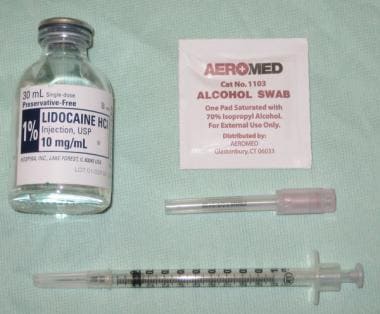 Partial selection of equipment required for IV can