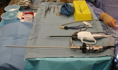 Endoscope and harmonic scalpel. 