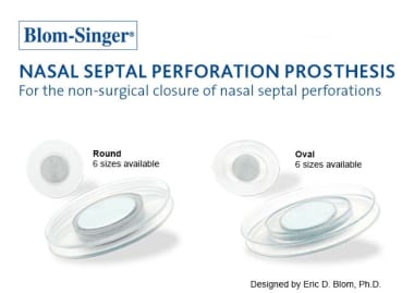 Nasal septal perforation prosthesis. Courtesy of I