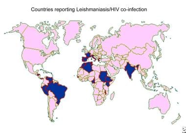 Distribution map of human immunodeficiency virus (