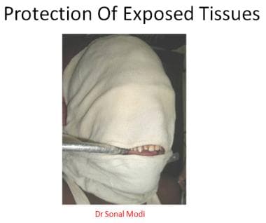 Protection of exposed tissues. 