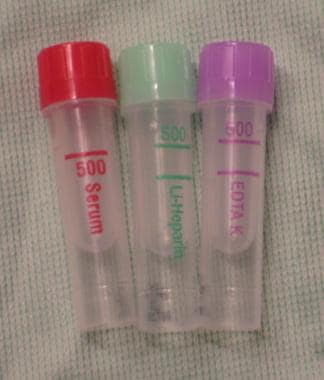 Pediatric blood collection tubes. 