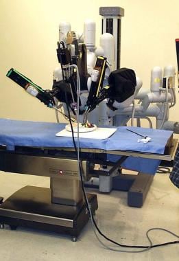 A laparoscopic robotic surgery machine. Patient-si