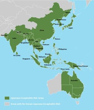 Geographic distribution of Japanese encephalitis v