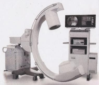 C-arm fluoroscopic unit. 