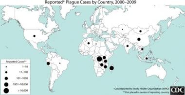 瘟疫情况世界分布，2000-2009。来回