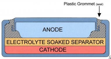 Cross-section of a typical disk battery. 