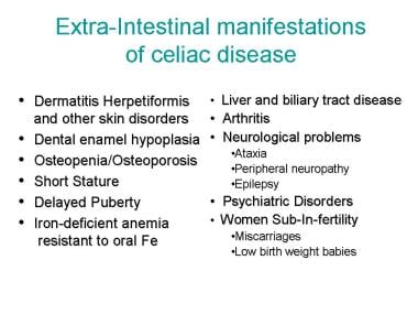 Extraintestinal manifestations of celiac disease. 