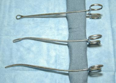 Ring forceps, Randall forceps, and packing forceps