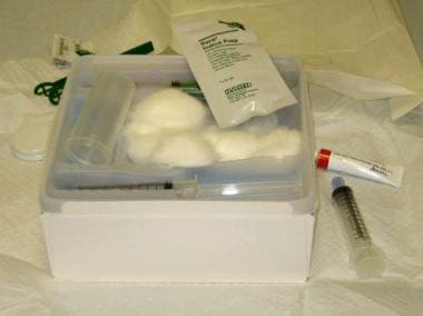 Commercial urinary catheterization kit. 
