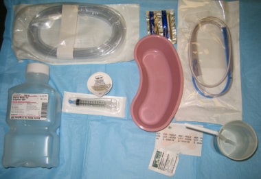 Equipment for nasogastric intubation. 