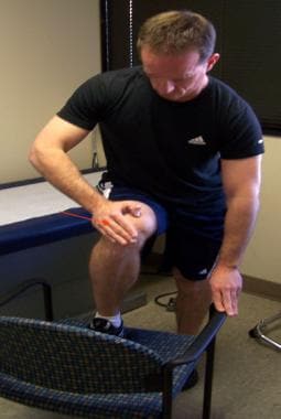 Testing for piriformis pain. Involved hip is flexe