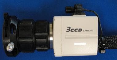 Camera attachment with mounted microphone. 